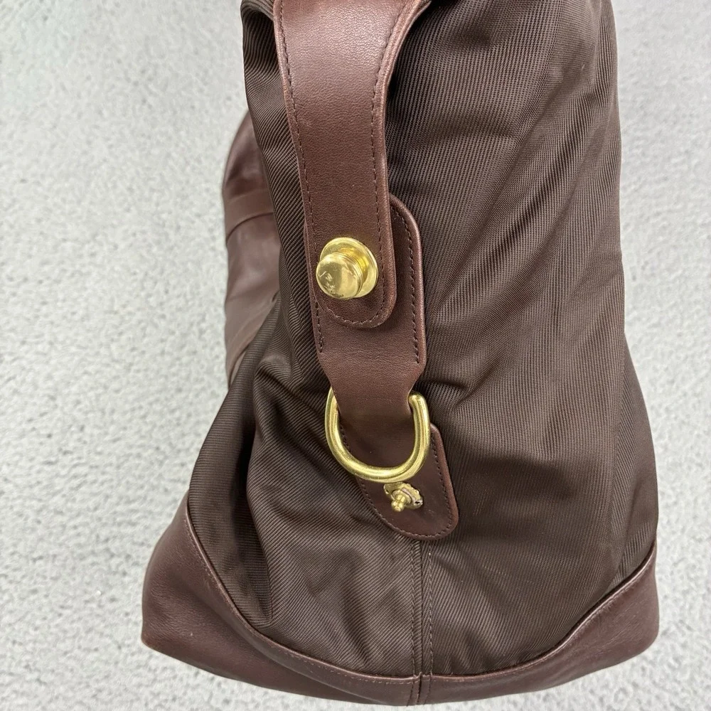 Vintage Coach 5497 Medium Cabin Bag Brown Nylon Leather Weekender Duffle
